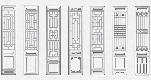 顺城常用中式仿古花窗图案隔断设计图